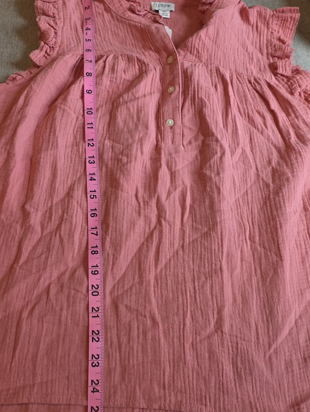 J. Crew Ruffled Sleeveless Top XL